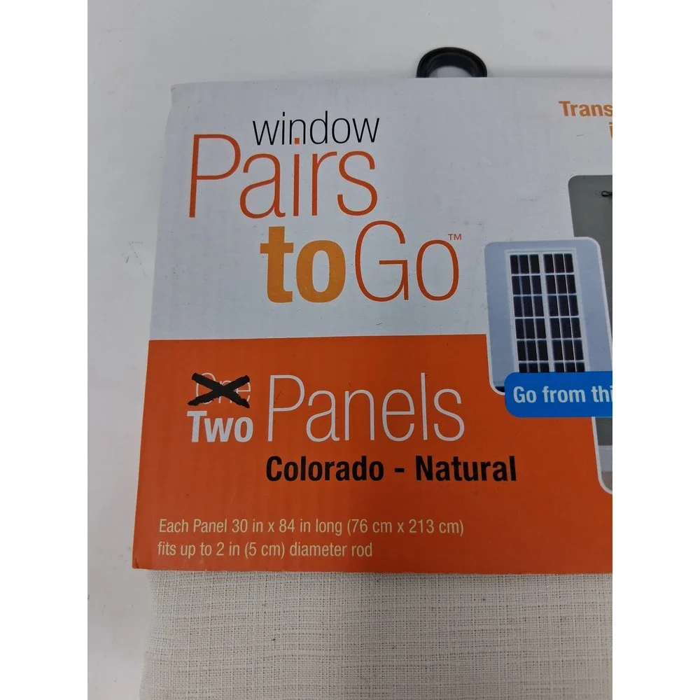 Window Pairs to Go Colorado Natural Curtain Panels 2 Pck 30x84 Textured Cotton Y